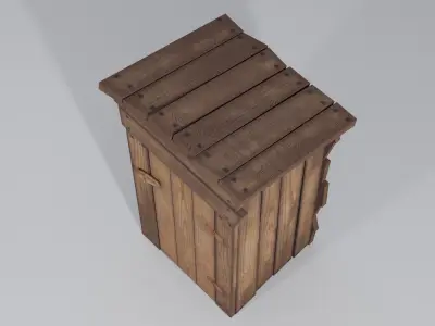 Old Wooden Storeroom or Toilet Free low-poly 3D model