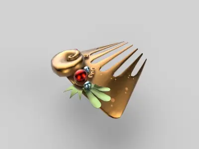  Fish comb Low-poly 3D model