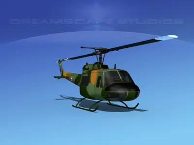 Bell UH-1B Iroquois France 3D model