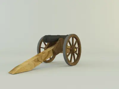9-5mm cannon gun Low-poly 3D model
