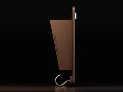 Wall Mounted Wooden Key Holder with Hooks Free low-poly 3D model
