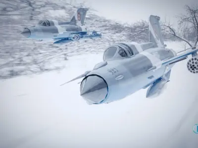 MiG 21 - Rigged and Animated - with Interior - M3 Low-poly 3D model