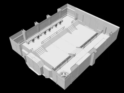 Low-Poly Sci-Fi Control Room Low-poly 3D model