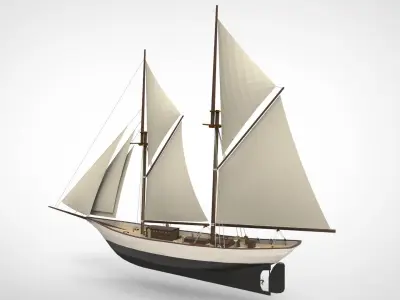 Historical sailing pinishi 3D model