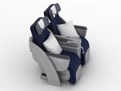 Lufthansa Airplane Cabin Seats 3D model