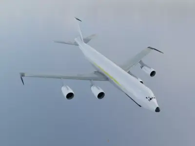 E-8B Style STARS Radar Plane - Custom 1950s Modernized Jet Low-poly 3D model