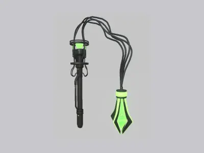 SciFi Flail A03 Black Green - Sci Fi Weapon Design Low-poly 3D model