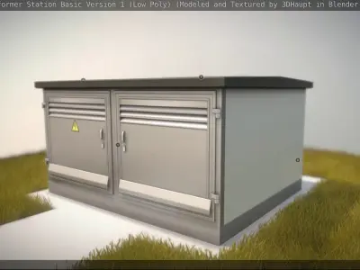 Transformer Station Basic Low-Poly Version 1 Low-poly 3D model