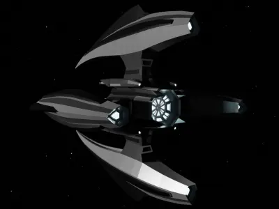 Death claw - orbital fighter Low-poly 3D model