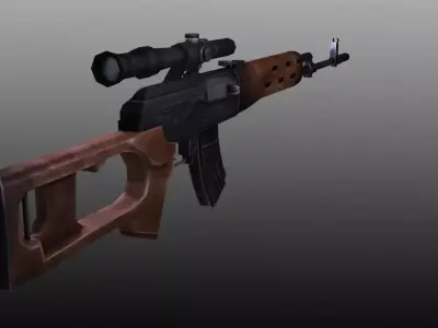 Sniper Rifle Free low-poly 3D model