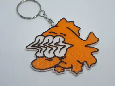 TRIPPY FISH KEYCHAIN Free 3D print model