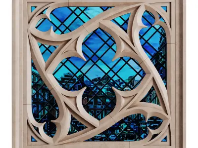 Gothic Window 02 3D model