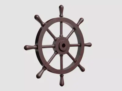 Wooden helm 3D model