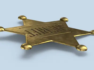 Western Sheriff Badges 3D model