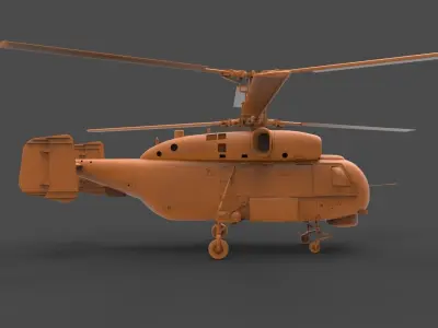 Ka-27 orange helicopter 3D print model