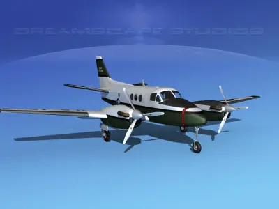 Beechcraft C-6 Transport V01 US Army 3D model
