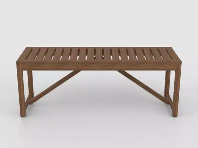 Bench Low-poly 3D model 11