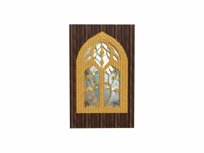 Low-Poly Fantasy Window Elegant Ornate Gothic Art Nouveau Style Low-poly 3D model