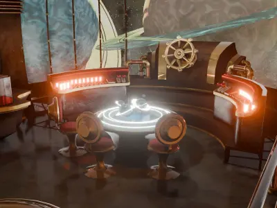 VR Spaceship Interior Low-poly 3D model