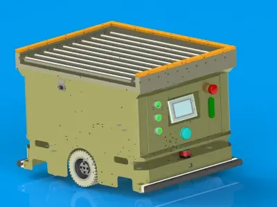 AGV carriage car of belt roller conveyor 3D model