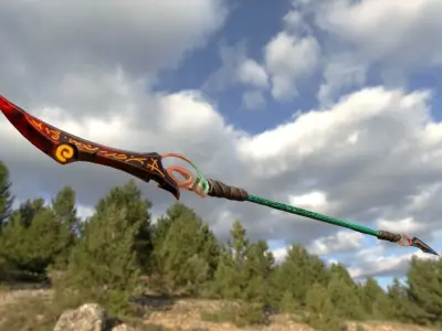 Lowpoly Stylized Spear - Game-Ready - BPR Low-poly 3D model