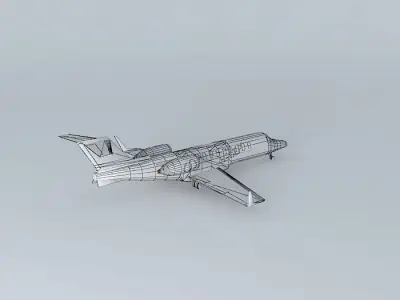Bombardier Learjet 45 With Interior Free 3D model