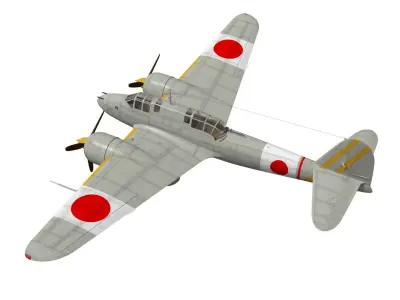 Kawasaki Ki45 Kai Toryu 3D model