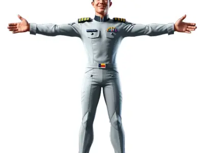 Captain Uniform model pack Low-poly 3D model