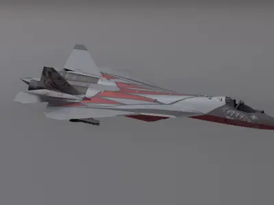 PAC Fighter Jet - Blender Low-poly 3D model