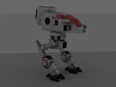 Steel fighting robot Free low-poly 3D model