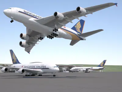 Airbus A380 COLLECTION 14 Commercial Airlines 3D model