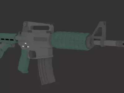 Low Poly AR-15 rifle pack Low-poly 3D model