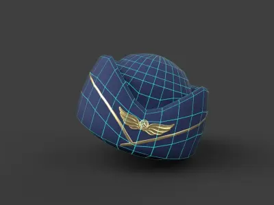 Stewardess hat Low-poly 3D model