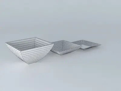 Bowls three Free 3D model