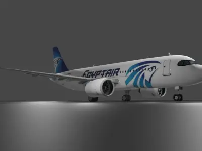 Egypt Air airbus a320neo 3D model Low-poly 3D model