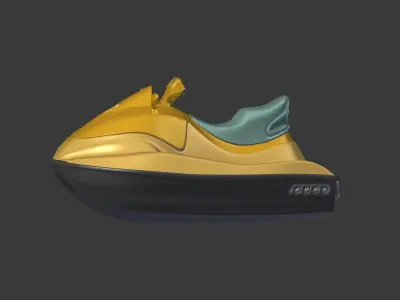 Cartoon Jet Ski Low-poly 3D model
