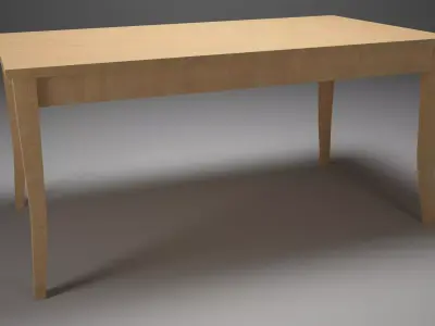TABLE FOR KITCHEN DINING ROOM - WOOD MATERAL Free 3D model