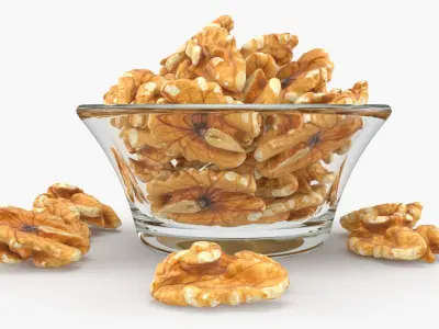 Walnuts in Bowl 3D model