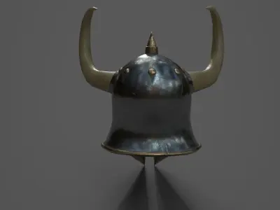 Helmet with horns Low-poly 3D model