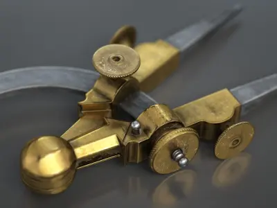 Vintage Dividers Drafting Compass 3D model