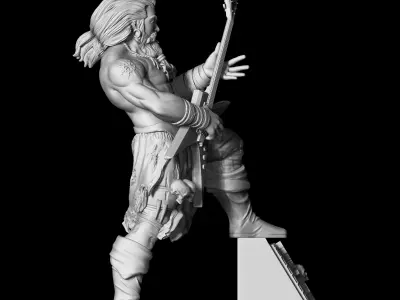 Dimebag statue of man holding guitar 3D print model purchase