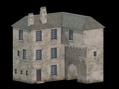 Castle Medieval Middle Ages 06 Low Poly PBR Realistic Low-poly 3D model