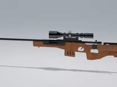 AAA Game Ready AWP Sniper Rifle Low Poly Optimized Low-poly 3D model