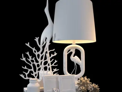 Coastal decor set 3D model