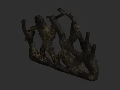 Bony Wall 1 - Spider Low-poly 3D model