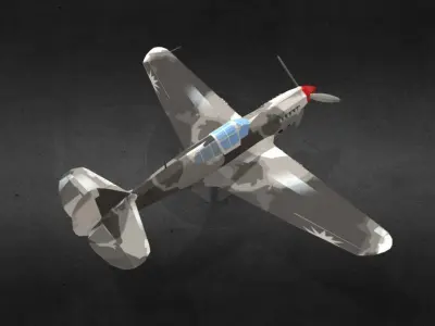 curtiss-p-40-warhawk fighter plane Low-poly 3D model