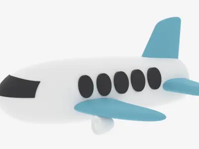 Cartoon Airplane 1 3D model
