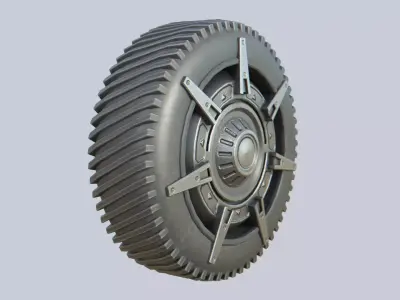 Scifi wheel Low-poly 3D model