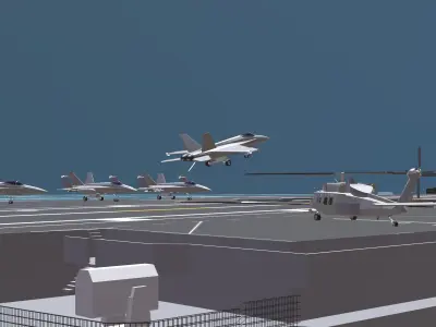 USS CVN 78 GERALD FORD Low-poly 3D model