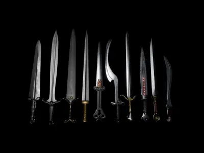 Short Swords Low-poly 3D model